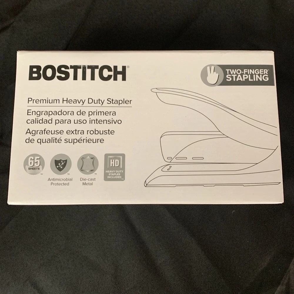 Bostitch Heavy Duty Stapler, 65 sheet stapling capacity, 2 finger stapling.